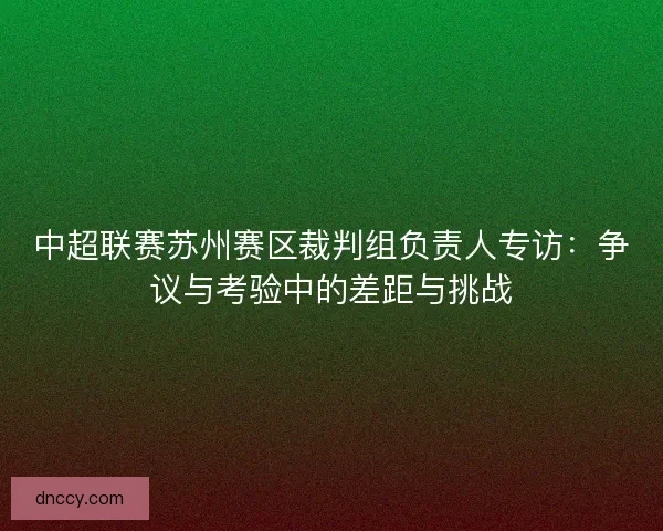 中超联赛苏州赛区裁判组负责人专访：争议与考验中的差距与挑战